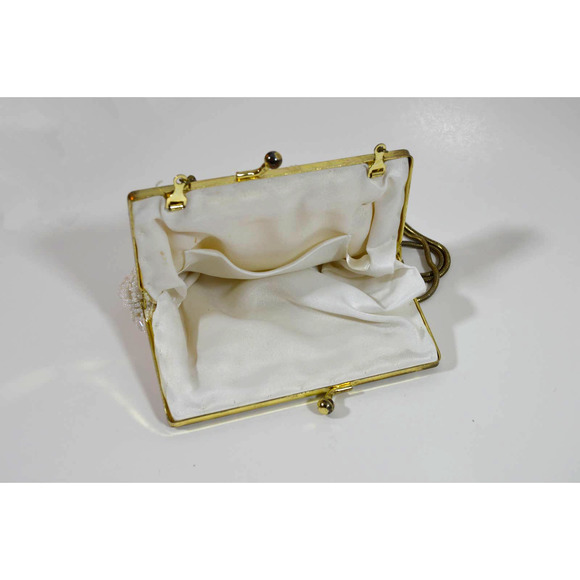 Vintage Beaded Shell Purse Clutch with Metal Chain - Picture 5 of 6